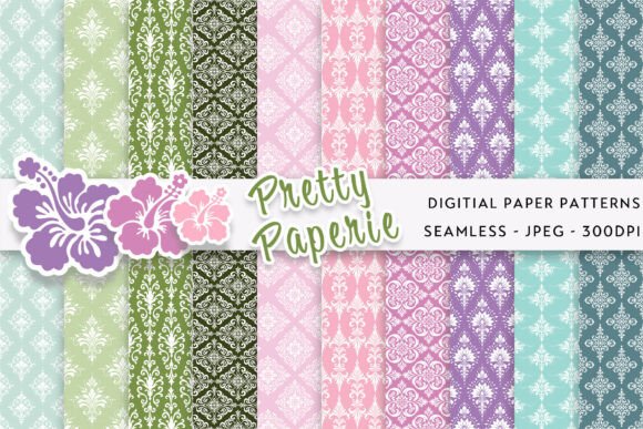 10 Damask Digital Paper Backgrounds for Your Projects