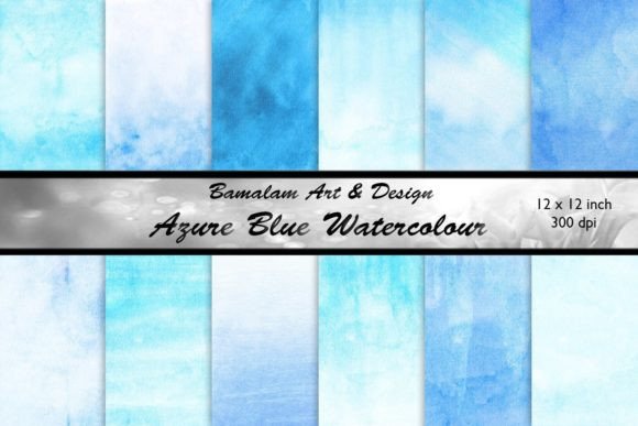 Azure Blue Watercolour Backgrounds for Creative Projects