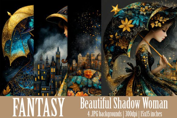 Beautiful Shadow Woman 15x15 Backgrounds for Creative Projects