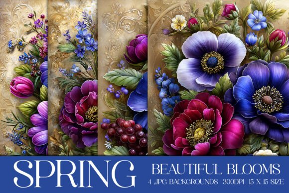 Beautiful Spring Blooms Backgrounds, S12: Elevate Your Creative Projects