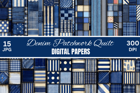 Denim Junk Journal Patchwork Backgrounds: A 2025 Design Staple