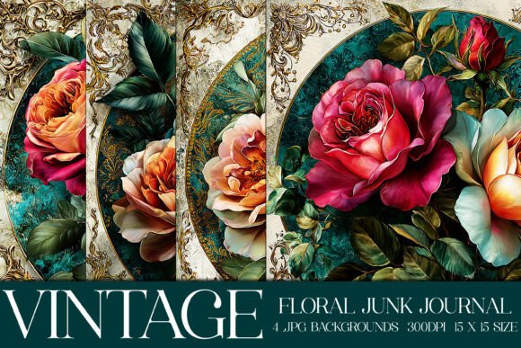 Elegant Floral Backgrounds, S37: Vintage Charm for Modern Projects