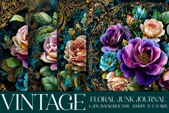 Elegant Floral Backgrounds, S38: Vintage Charm for Modern Projects