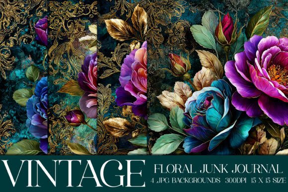 Elegant Floral Backgrounds, S39: A Vintage Designer's Toolkit