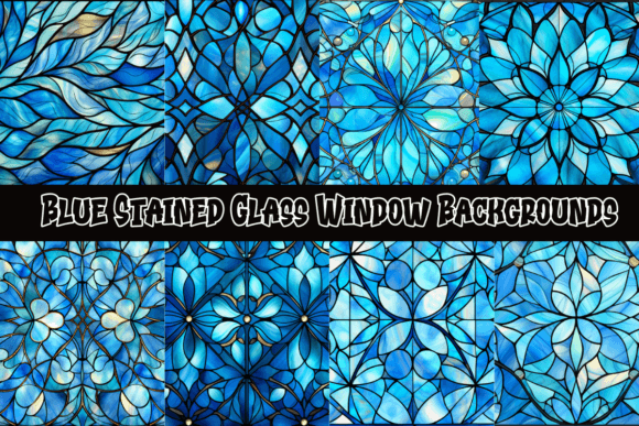 Elevate Your Designs with Blue Stained Glass Window Backgrounds