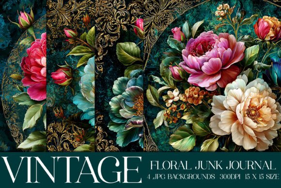 Junk Journal Floral Backgrounds, S29: Your Design Foundation