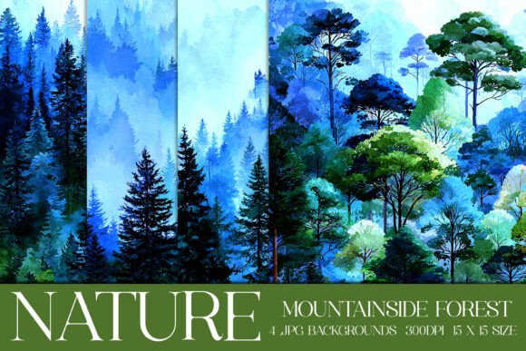 Mountainside Forest Backgrounds, S4: Your Go-To Nature Canvas