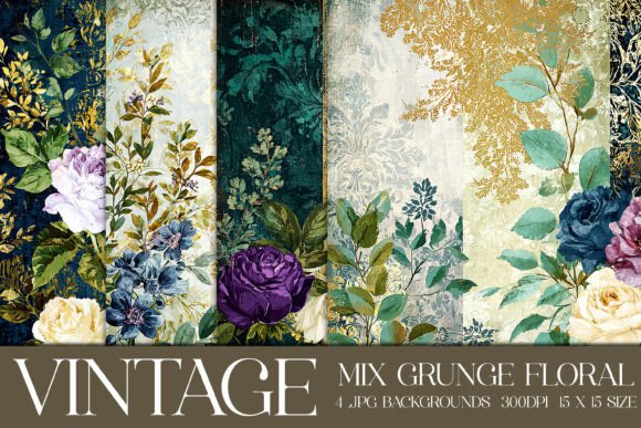 Timeless Texture: Using Vintage Grunge Floral Backgrounds