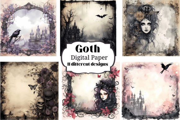 Unleashing Dark Elegance: Goth Gothic Digital Paper Backgrounds