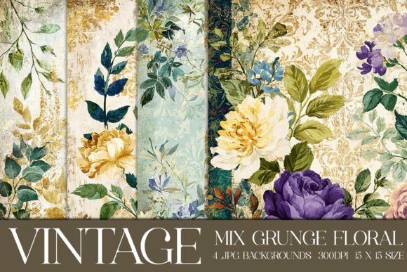 Vintage Grunge Floral Backgrounds: A Designer's Toolkit
